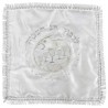 White and Silver Fringed 4 Cups Square Matzah Cove | Passover | Judaic