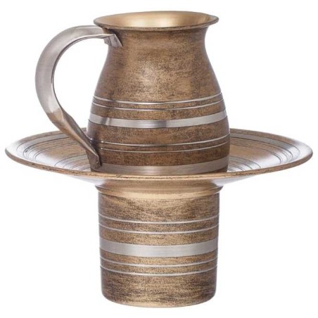 Textured Lined Mayim Achronim Set - Gold | Mayim Achronim Sets | Judai