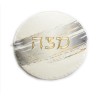 Silver Painted Brushstroke Designed Leatherette Ma | Passover | Judaic