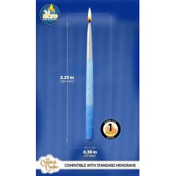 3-Tone Blue & Silver Tip Chanukah Candles | Hanukkah | Judaica