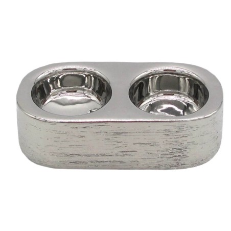 Rounded Double Tealight Holder | Candle Holders | Judaica