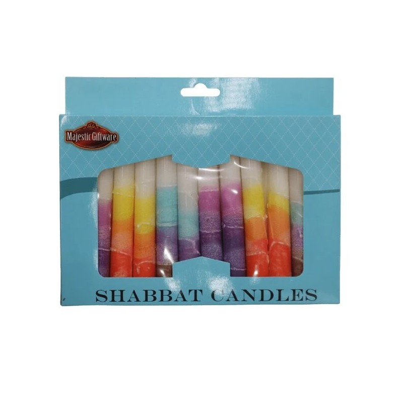 White Mixed Shabbat Candle 12 Pack By Safed Candle | Artists and Desig