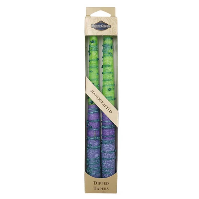 Sunrise Taper Candles - 10 - Green | Artists and Designers | Judaica