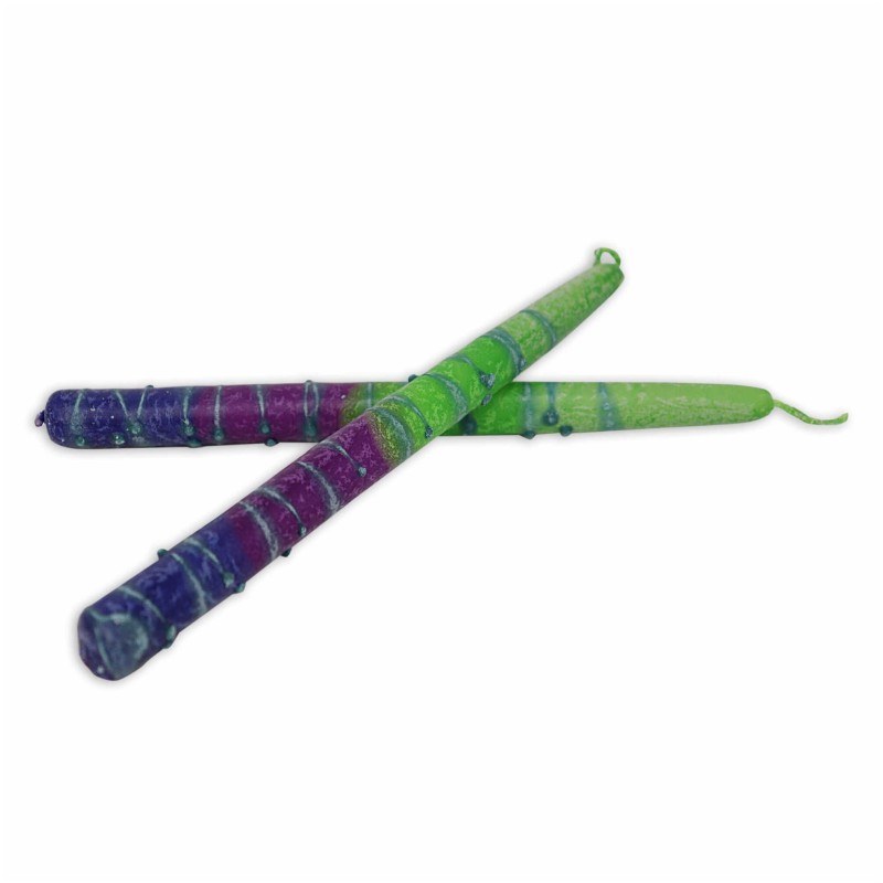 Sunrise Taper Candles - 10 - Green | Artists and Designers | Judaica