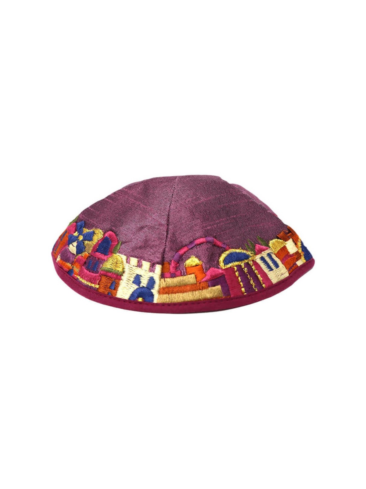 Purple Raw Silk Jerusalem Vista Tallit Set By Yair | Tallit/Tallis | J