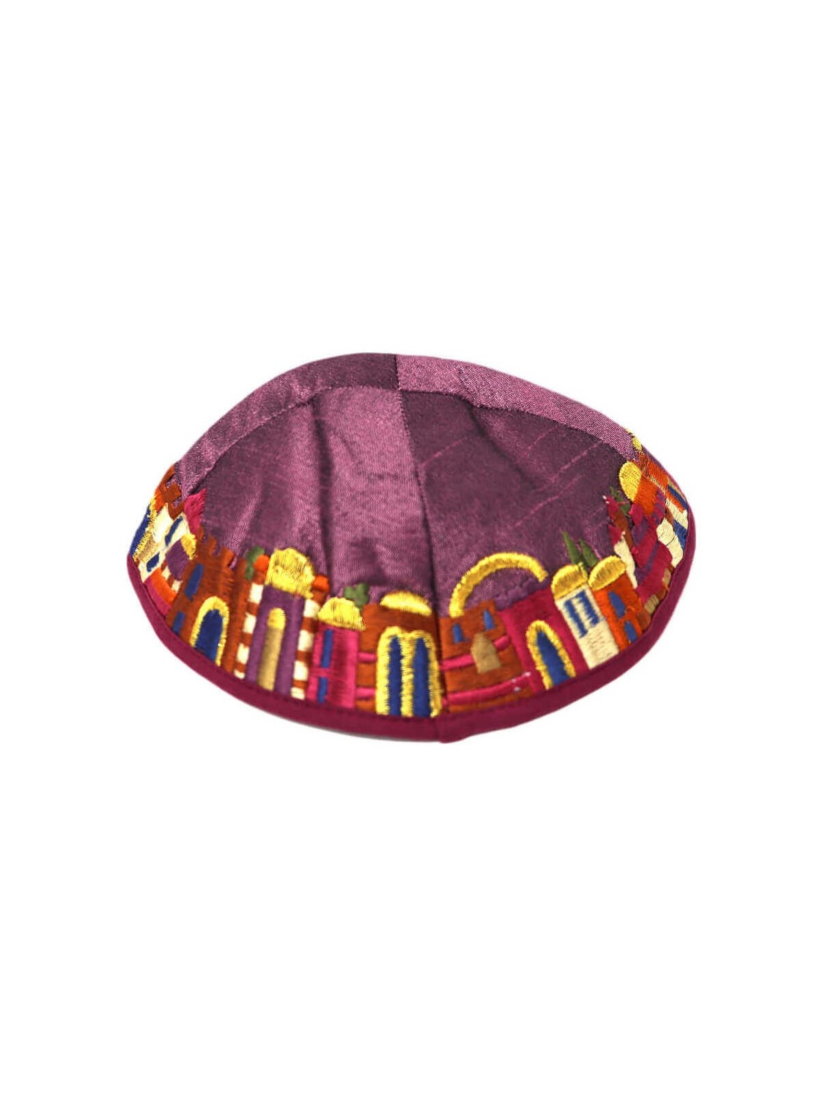 Purple Raw Silk Jerusalem Vista Tallit Set By Yair | Tallit/Tallis | J