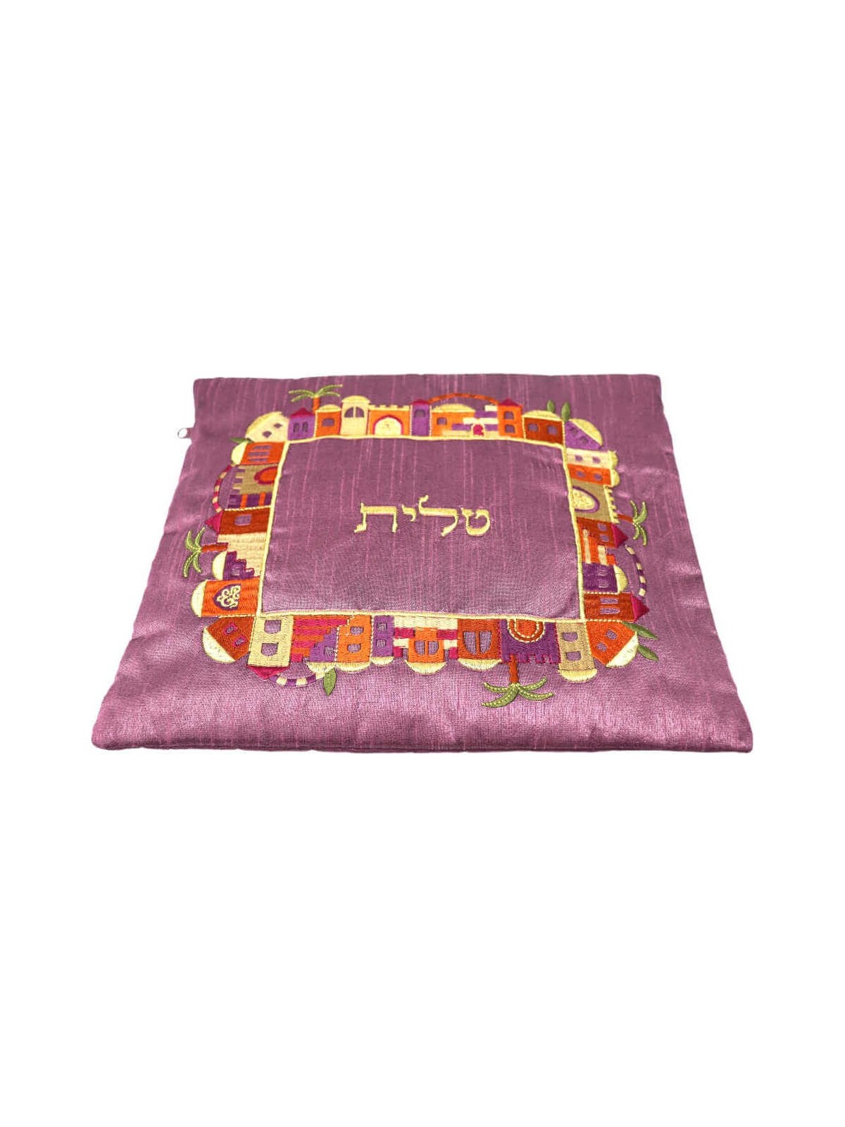 Purple Raw Silk Jerusalem Vista Tallit Set By Yair | Tallit/Tallis | J