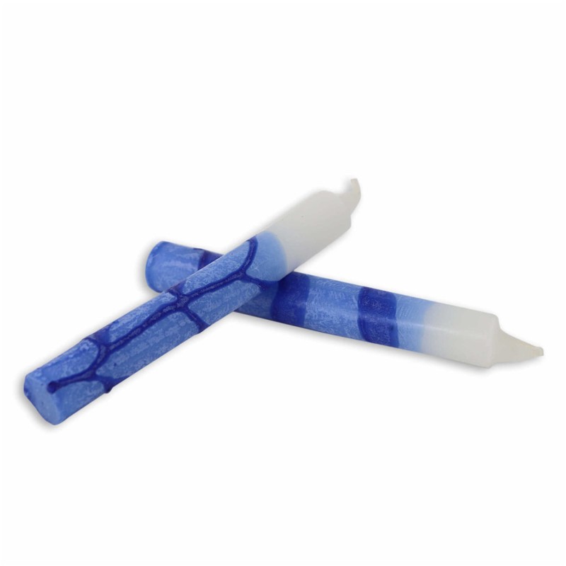 Blue Tree Style Shabbat Candle 12 Pack By Safed Ca | Artists and Desig