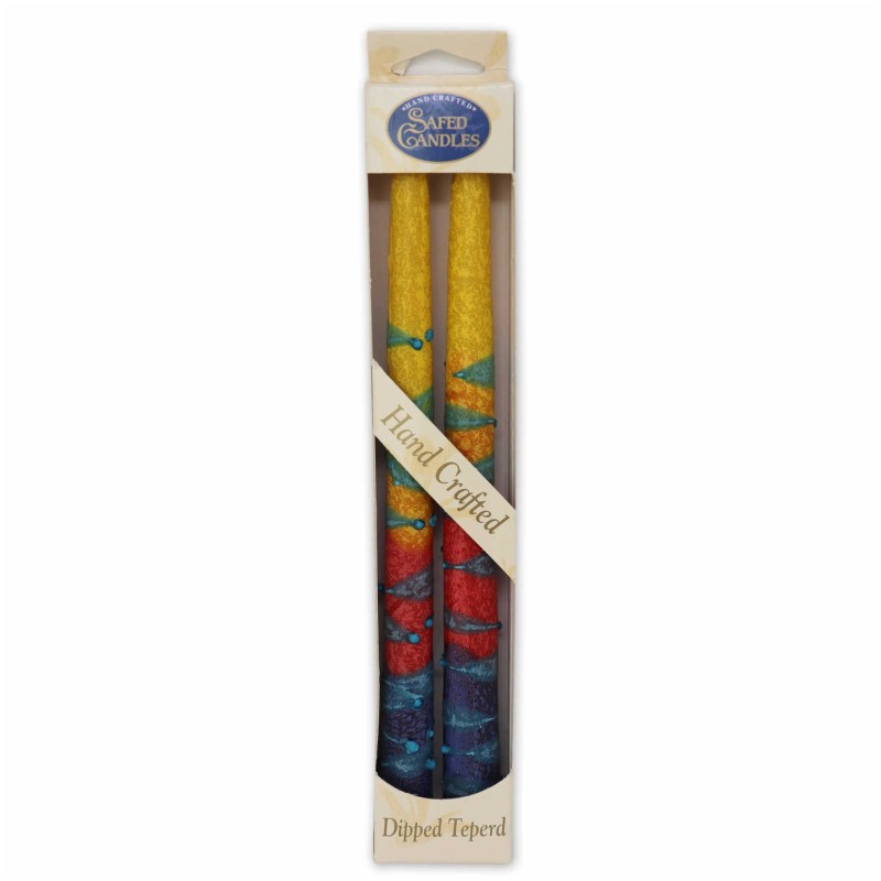 Rainbow Taper Candles - 10 - Orange | Artists and Designers | Judaica