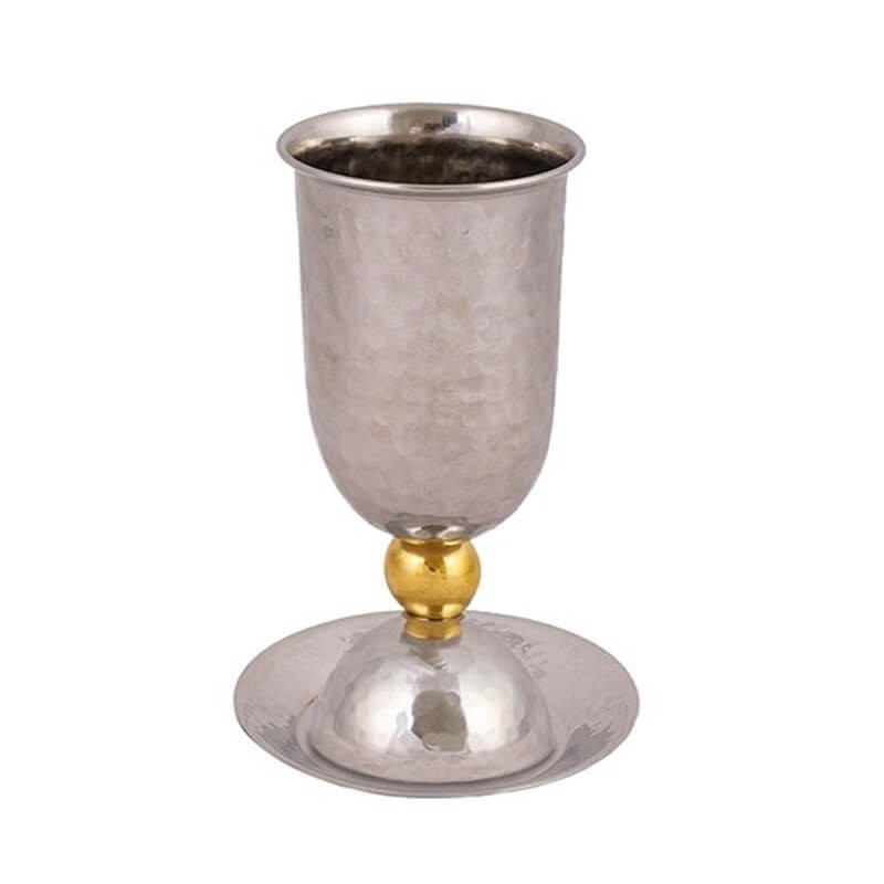 Silver Fitted Anodized Kiddush Cup By Yair Emanuel | Kiddush Cups | Ju