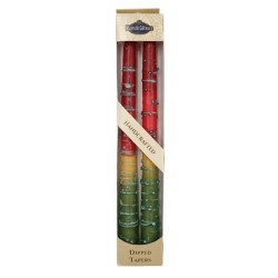 Rainbow Taper Candles - 10 - Maroon | Artists and Designers | Judaica