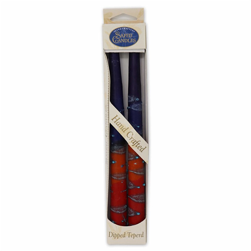 Rainbow Taper Candles - 10 - Blue | Artists and Designers | Judaica