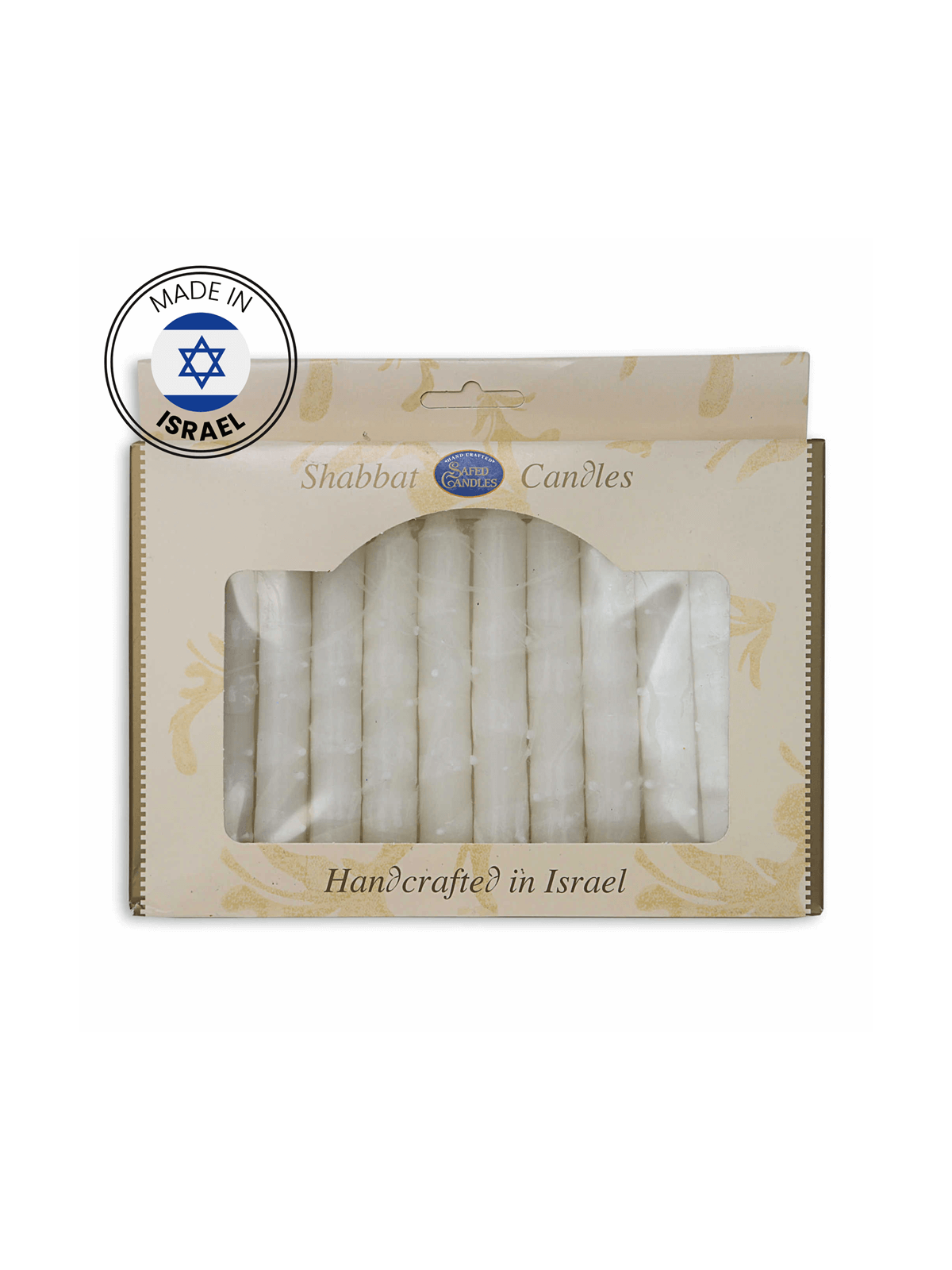 Israeli Hand Crafted Snow White Shabbat Candles | Artists and Designer
