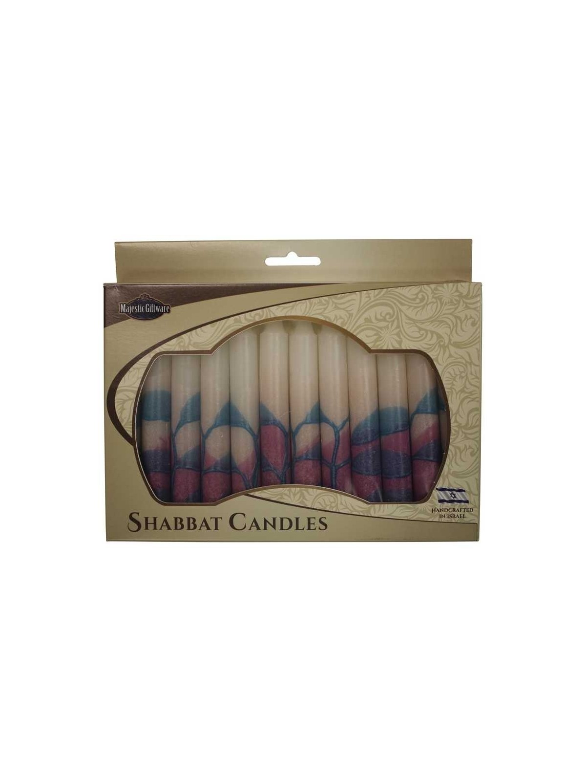 Pink Tree Style Shabbat Candle 12 Pack By Safed Ca | Shabbat Candles &
