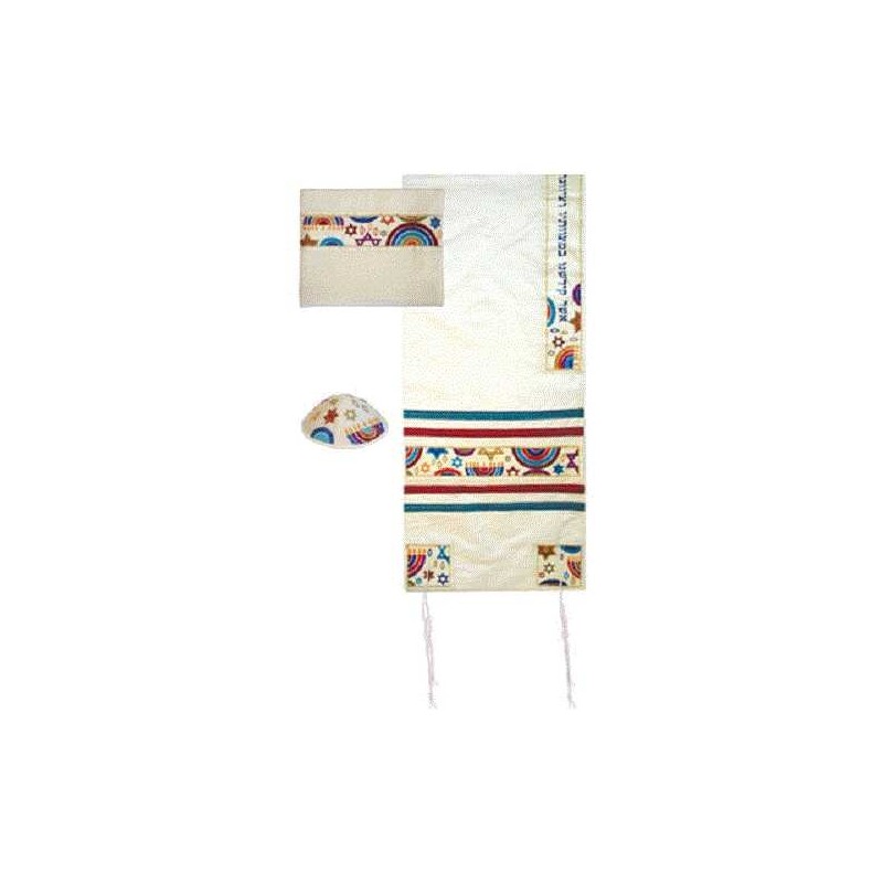 Rainbow Star of David Tallit Set By Yair Emanuel | Tallit/Tallis | Jud