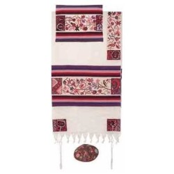 Multi-Color Cotton Hand Embroidered Multicolor Mat | Tallit/Tallis | J