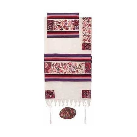 Multi-Color Cotton Hand Embroidered Multicolor Mat | Tallit/Tallis | J