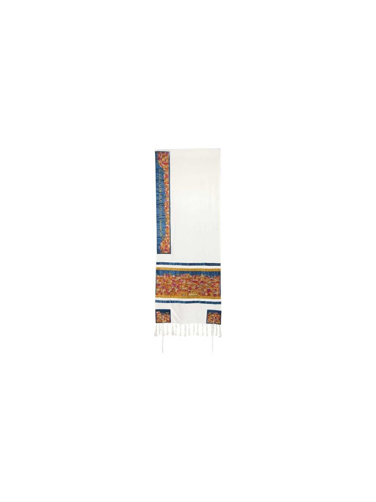 Multi-Color Silk Jerusalem Tallit Set By Yair Eman | Tallit/Tallis | J