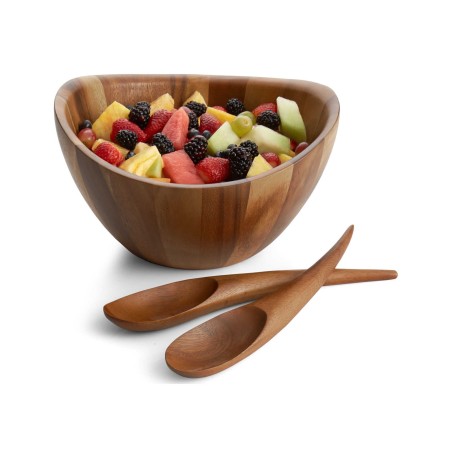 Wooden Harmony Salad Bowl With Servers | Home Goods | Judaica