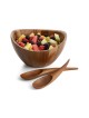 Wooden Harmony Salad Bowl With Servers | Home Goods | Judaica