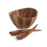 Wooden Harmony Salad Bowl With Servers | Home Goods | Judaica