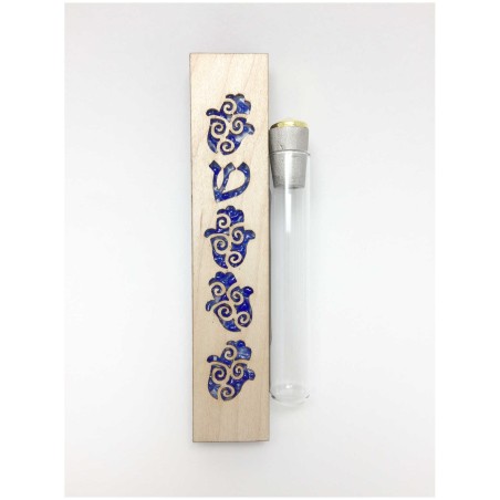 Glass & Maple Wood Hamsa Keepsake Mezuzah Case By  | Wedding | Judaica