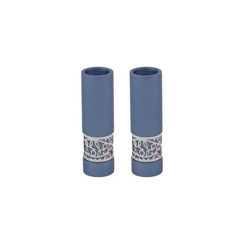 Round Pomegranate Cutout Metal Candlesticks | Candle Holders | Judaica