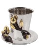 Stainless Steel Stemless Golden Pomegranate Kiddus | Kiddush Cups | Ju