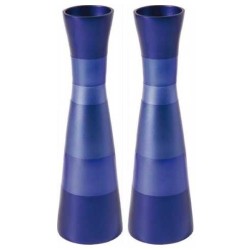 Anodized Ringed Candlesticks | Candle Holders | Judaica
