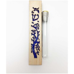 Glass & Maple Wood Tree of Life Keepsake Mezuzah C | Wedding | Judaica