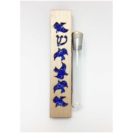 Glass & Maple Wood Dove Keepsake Mezuzah Case By B | Wedding | Judaica