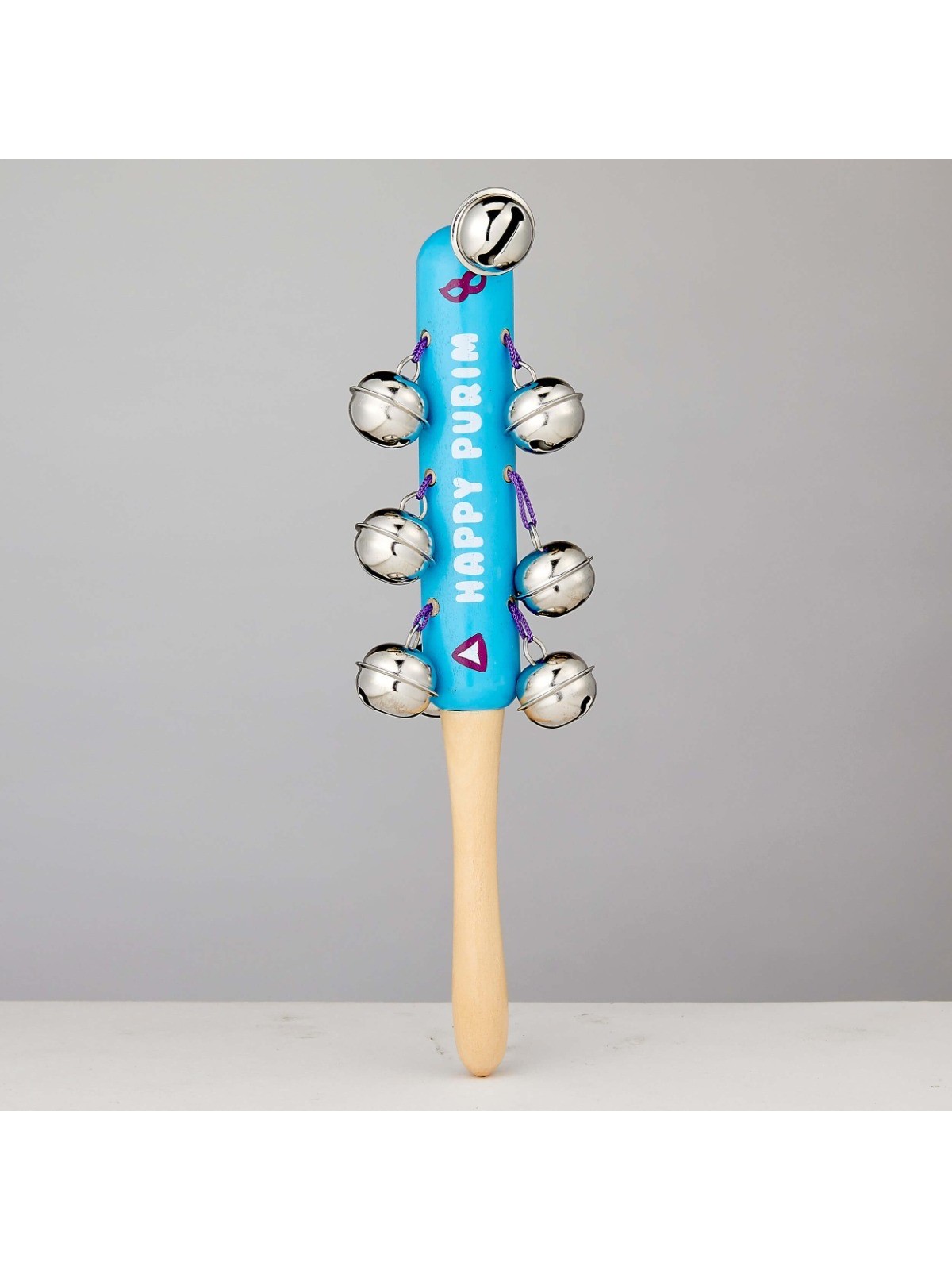Wood Gragger With Bells | Purim | Judaica