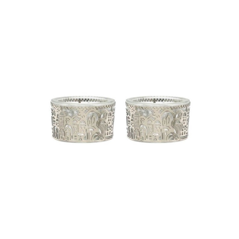 Lasercut Jerusalem Design Aluminum Travel Tealight | Candle Holders |