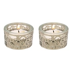 Lasercut Jerusalem Design Aluminum Travel Tealight | Candle Holders |