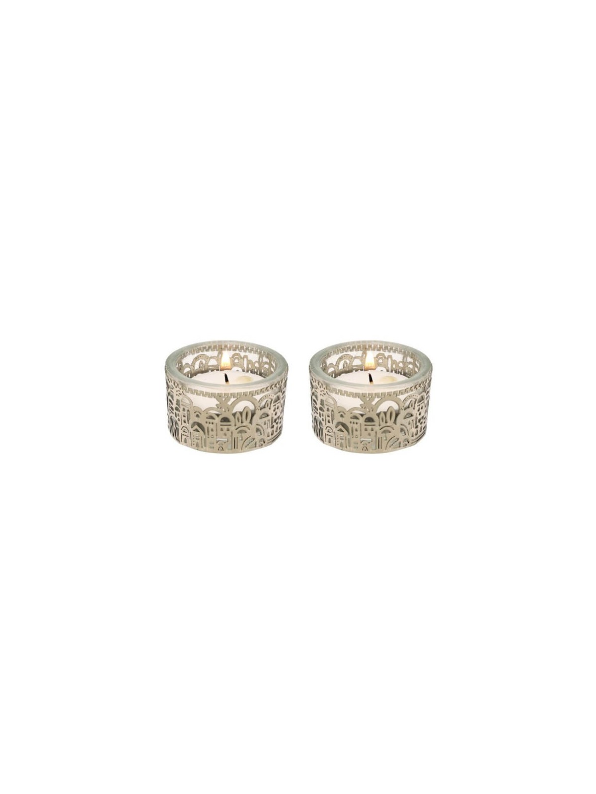 Lasercut Jerusalem Design Aluminum Travel Tealight | Candle Holders |