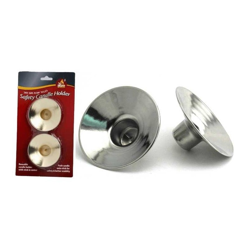 Silver Bobeche Safety Candle Drip Cups | Candle Holders | Judaica