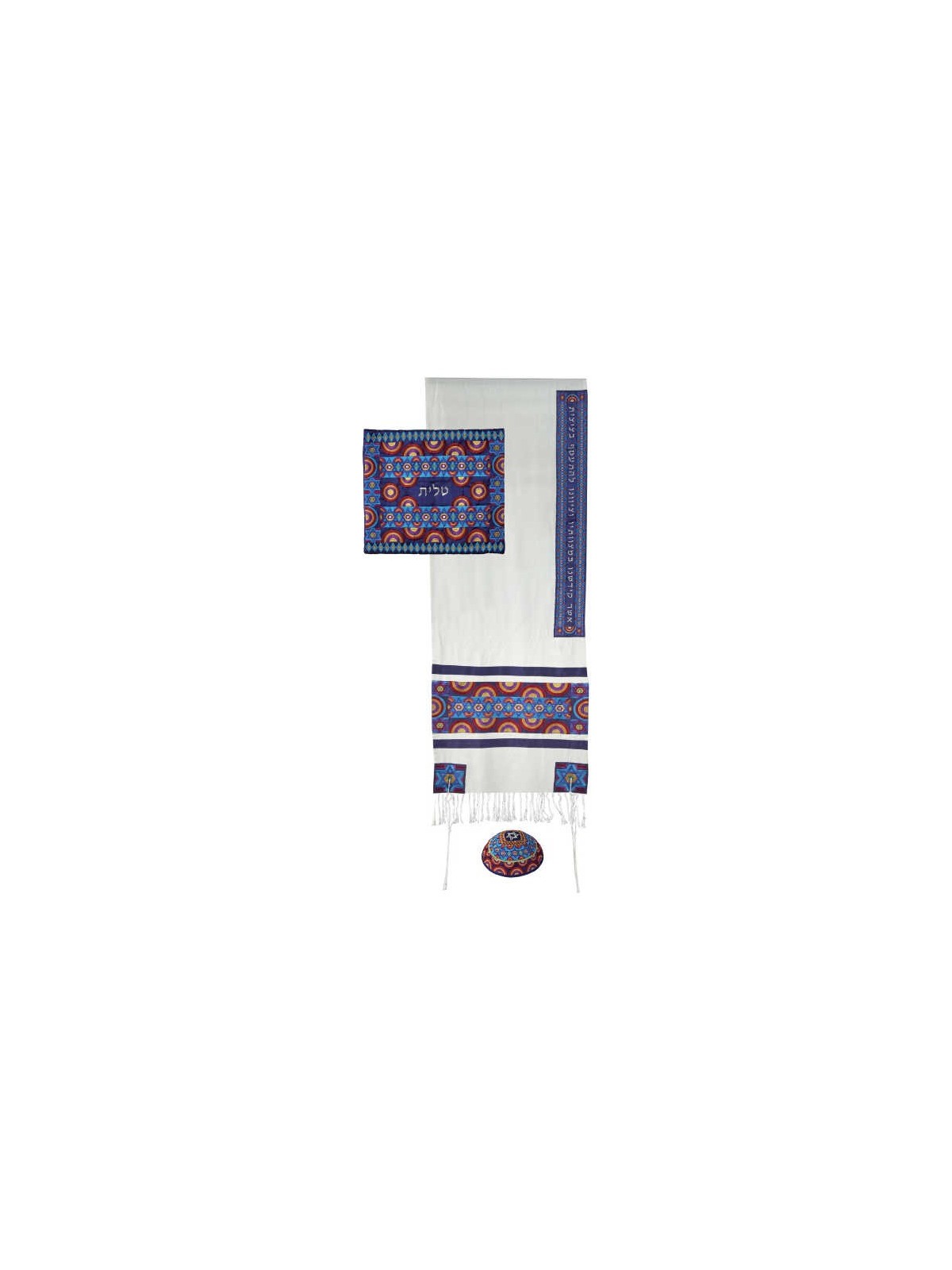 Blue Silk Stars & Spheres Tallit By Yair Emanuel - | Tallit/Tallis | J