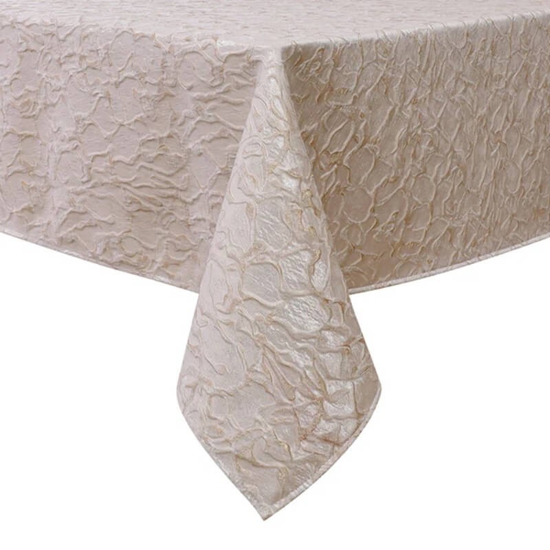 White Gold Jacquard Tablecloth | Home Goods | Judaica