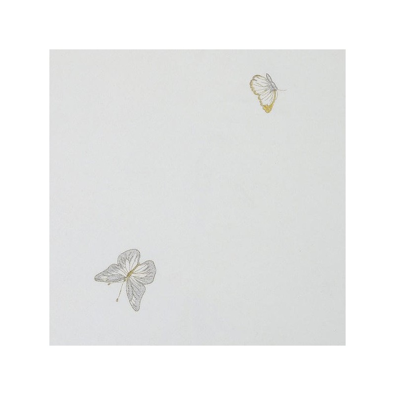 White with Gold/Silver Butterfly Design Tablecloth | Home Goods | Juda