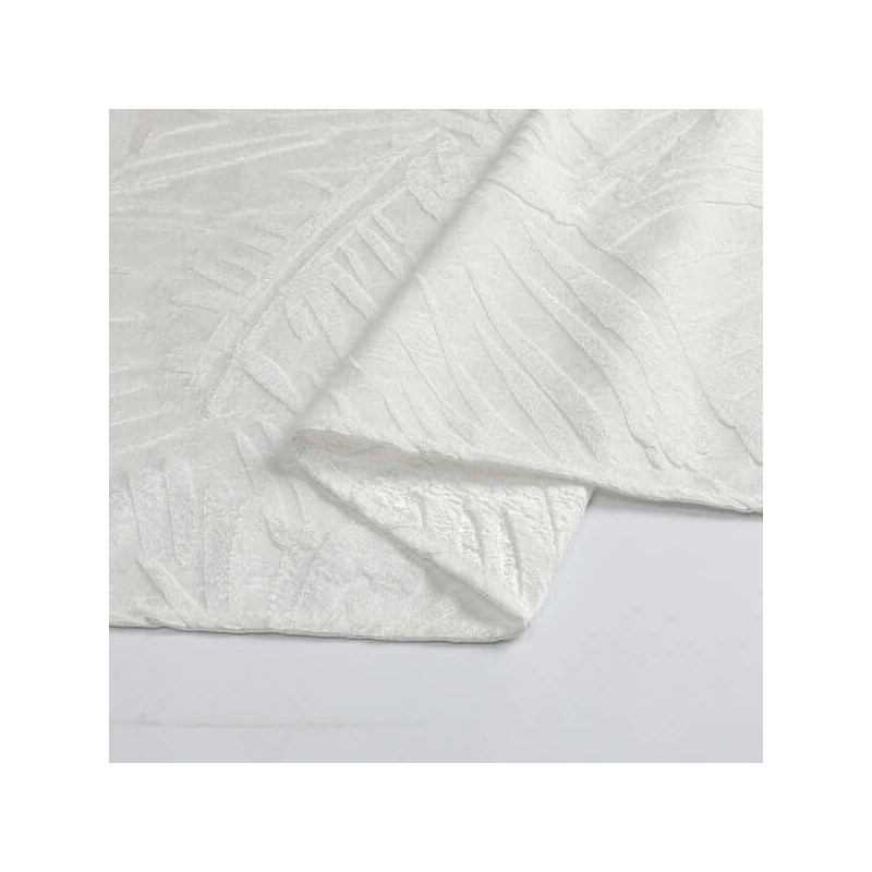 White Leaves Jacquard Tablecloth | Home Goods | Judaica