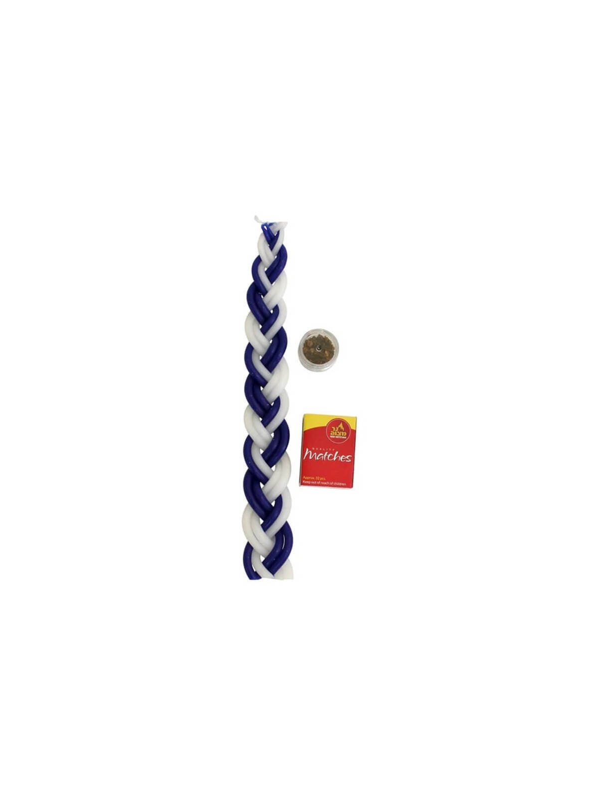 Blue and White Havdalah Candle with Spices | Havdalah Candles | Judaic