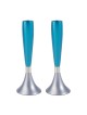 Turquoise Anodized Aluminum Candlesticks By Yair E | Candle Holders |