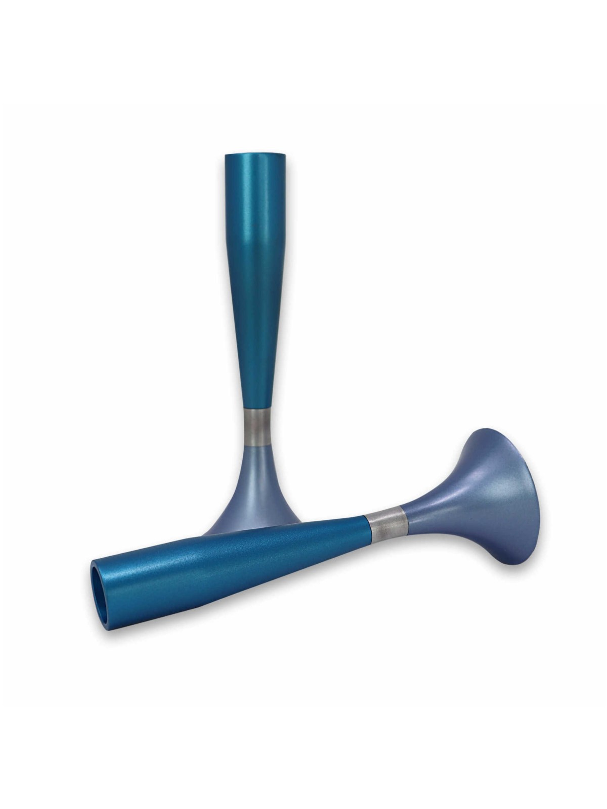 Turquoise Anodized Aluminum Candlesticks By Yair E | Candle Holders |