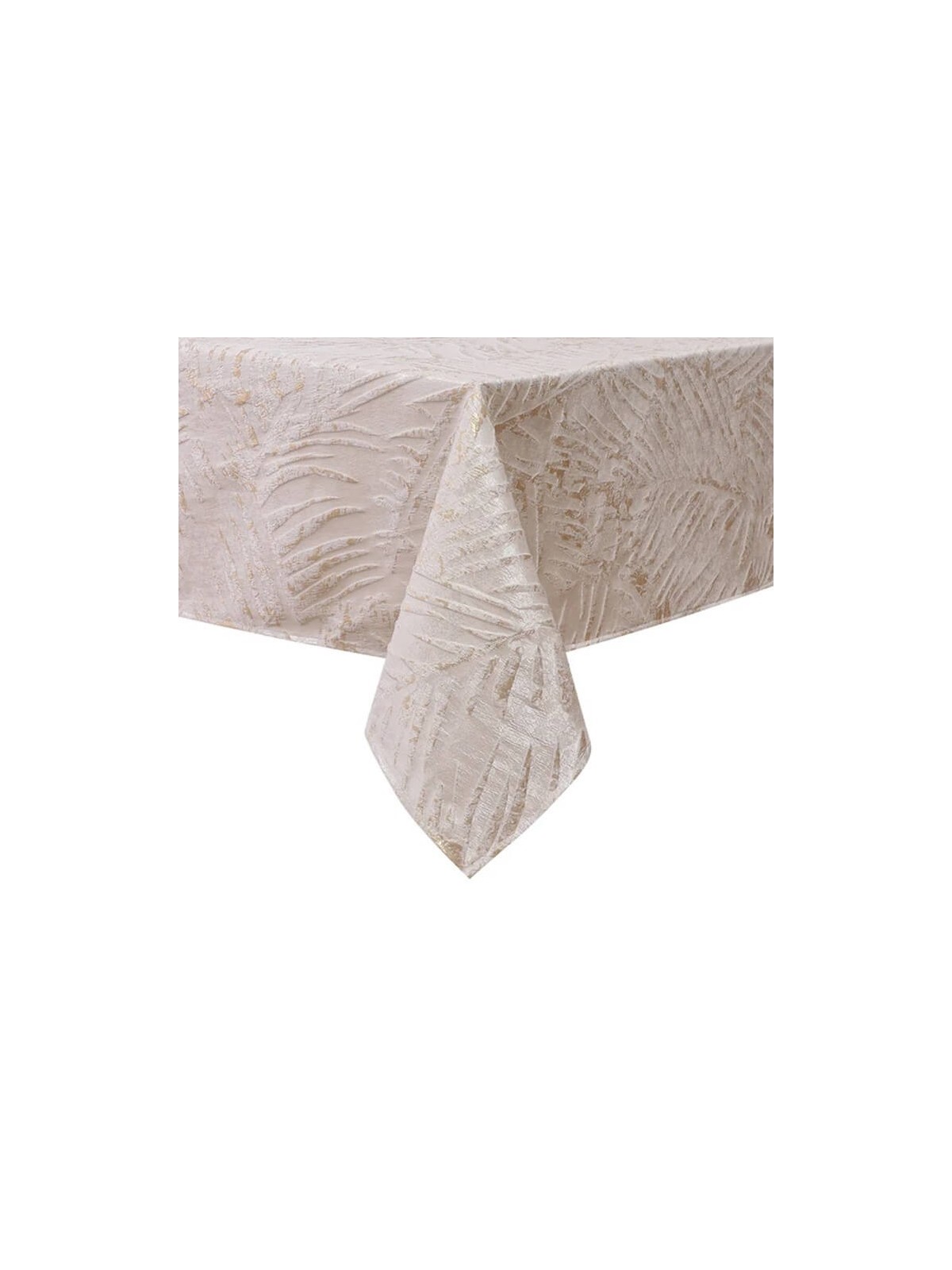 White Gold Leaves Jacquard Tablecloth | Home Goods | Judaica