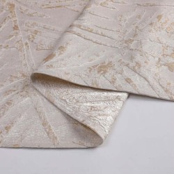 White Gold Leaves Jacquard Tablecloth | Home Goods | Judaica