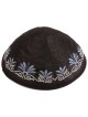 Black Embroidered Date Palm Kippah By Yair Emanuel | Kippahs | Judaica