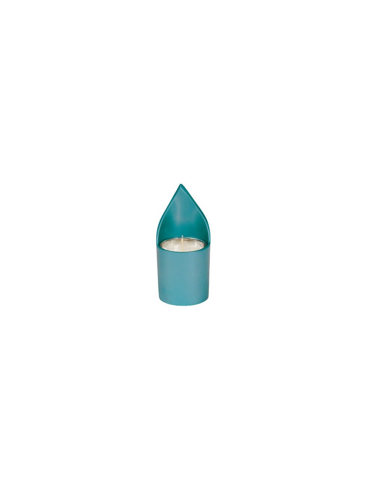 Teal Anodized Yahrtzeit Candle Holder By Yair Eman | Yahrzeit Candles