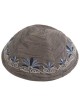 Gray Embroidered Date Palm Kippah By Yair Emanuel | Kippahs | Judaica