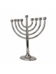 Classical Silver Menorah With Hammered Accents | Hanukkah | Judaica