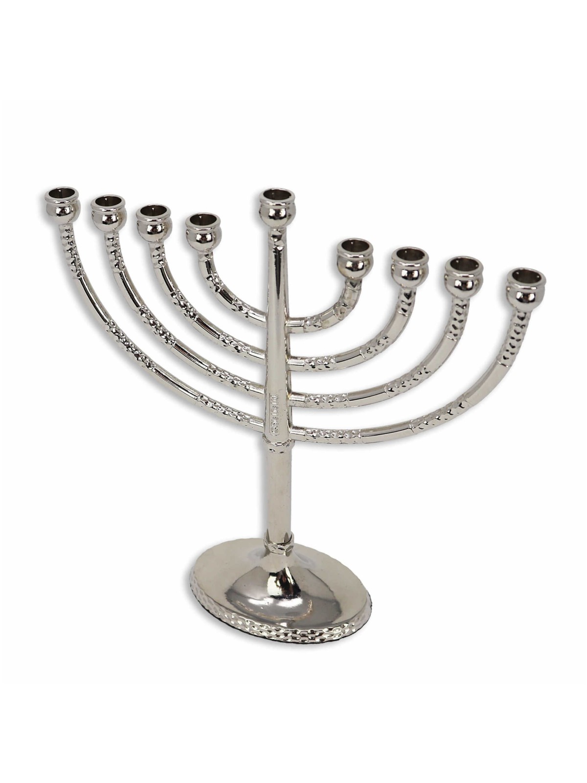 Classical Silver Menorah With Hammered Accents | Hanukkah | Judaica